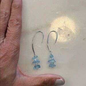 Silver and precious stone earrings. New never worn! Luxury item.